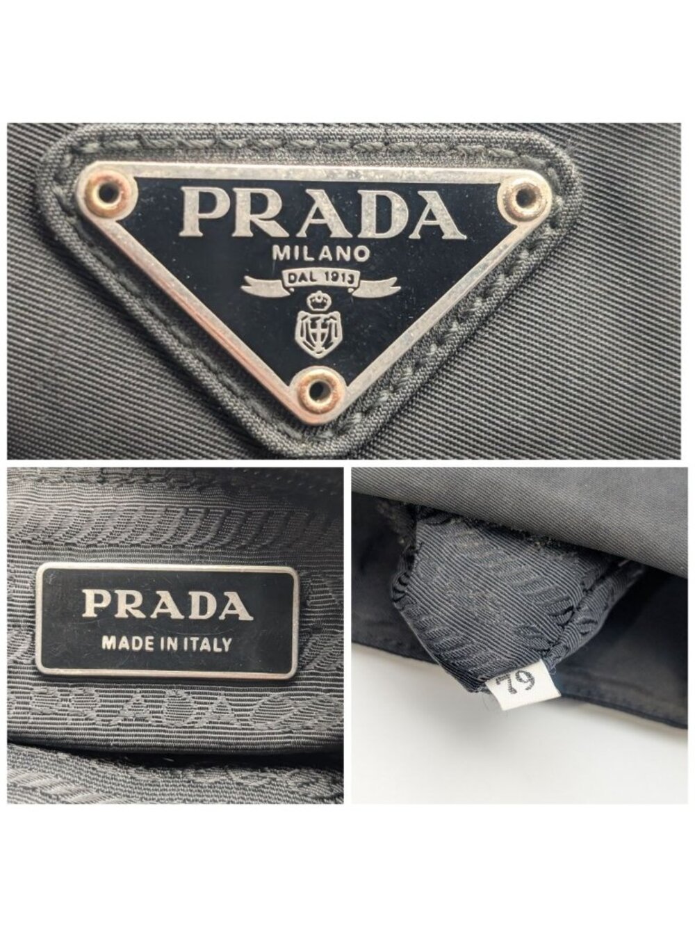 Prada Nylon Shoulder Bag Crossbody Black Triangle Logo - Picture 9 of 9